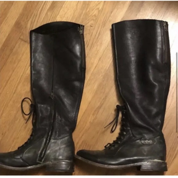 Very Rare People x Bed Stu Wesley Tall Boots Black Distressed Moto 7.5 8 38 - Picture 4 of 11